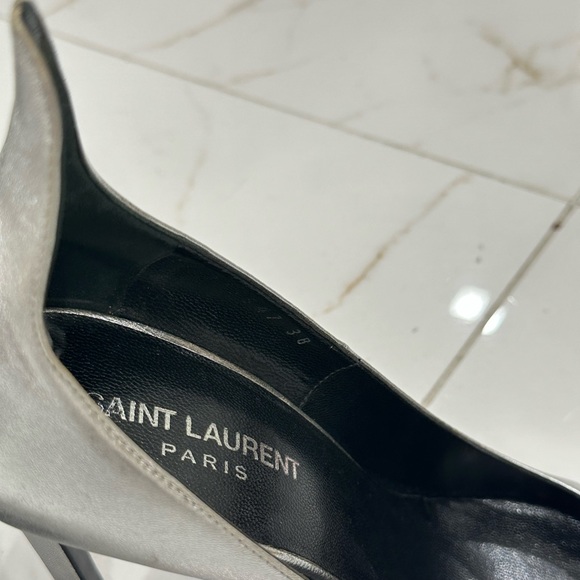 SAINT LAURENT SILVER SIZE 38 HEELS - Picture 4 of 6